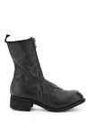 GUIDI FRONT ZIP LEATHER ANKLE BOOTS,11779832