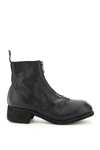 GUIDI FRONT ZIP LEATHER ANKLE BOOTS,11779833
