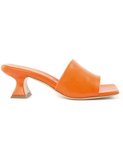 Aldo Castagna Mega Orange Leather Sandal In Corallo