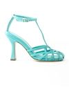 ALDO CASTAGNA LIDIA TURQUOISE LEATHER SANDAL,LIDIA TURCHESE