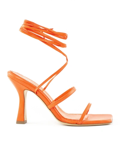 Aldo Castagna Lisa Orange Leather Sandals In Corallo