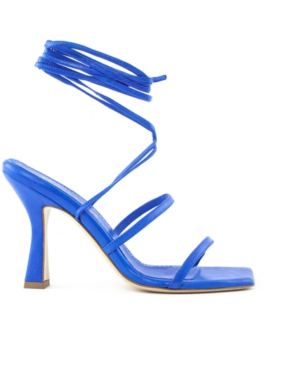 Aldo Castagna Lisa Blue Leather Sandals In Bluette