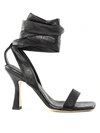 ALDO CASTAGNA GIULIANA BLACK LEATHER SANDAL,GIULIANA NERO