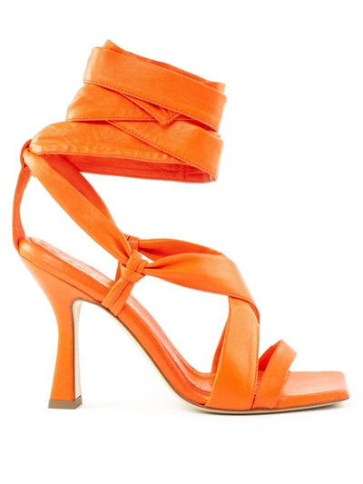 Aldo Castagna Giuliana Orange Leather Sandal In Corallo