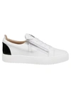 Giuseppe Zanotti Frankie Low-top Leather Sneakers In Bianco