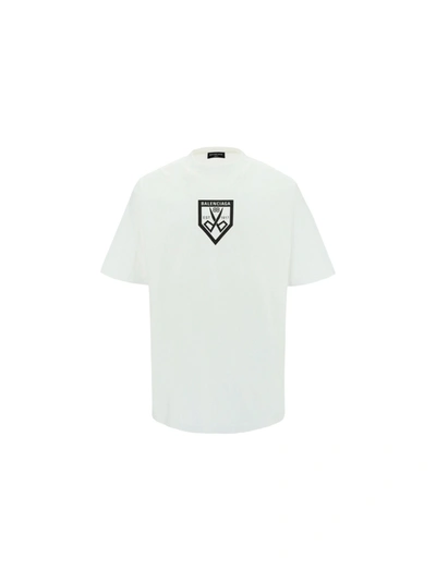 Balenciaga Women's T-shirt Short Sleeve Crew Neck Round In Off White