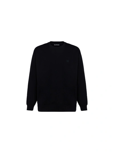 Acne Studios Blue Cotton-blend Forban Sweatshirt In Black