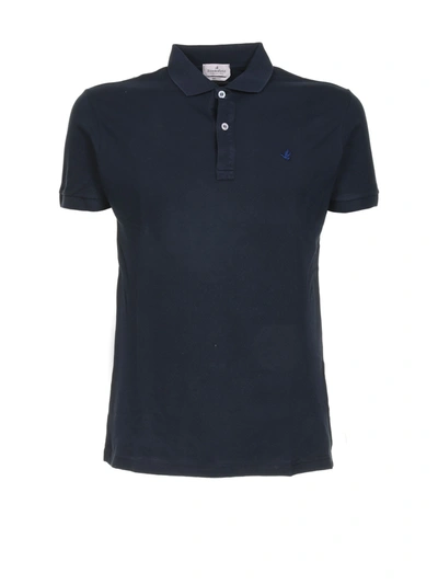 Brooksfield Piquet Polo Shirt In Navy