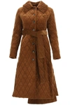 A.W.A.K.E. QUILTED CORDUROY COAT,PSS21 C03 CO17 BROWN