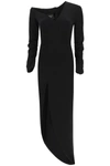 A.W.A.K.E. ASYMMETRIC DRESS IN CREPE JERSEY,PSS21 D06 PL10 BLACK