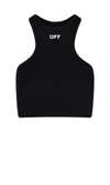 Off-white Women Black Logo Cropped Top In Black