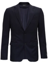 Z ZEGNA SINGLE-BREASTED BLUE WOOL JACKET,924848181CG0008