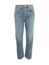 AGOLDE RILEY CROPPED HIGH WAISTED JEANS,A056C.983 FREQUENCY