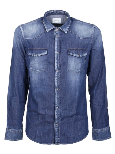 Dondup Denim Button-down Shirt In Medium Wash