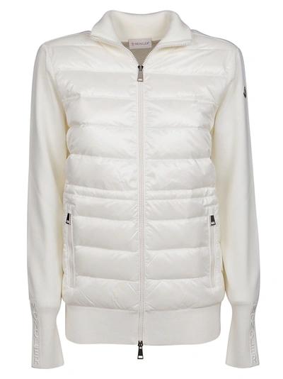 Moncler Cardigan Tricot In Bianco