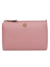 Tory Burch Kira Small Pebbled Leather Top-zip Crossbody In Pink Magnolia