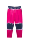 Alberta Ferretti Teen Tie-dye Straight Leg Jeans In Fucsia