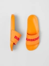 Burberry Women's Furley Logo Slide Sandals In Deep Orange