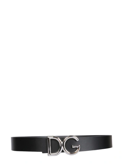 Dolce & Gabbana Belt With Buckle With Logo In Black