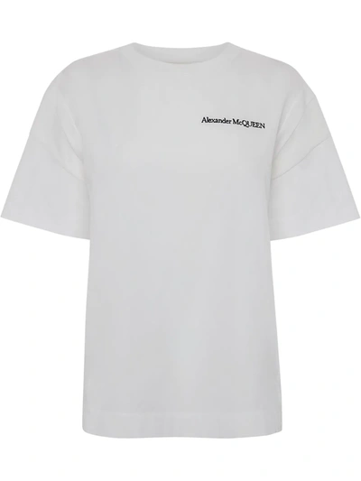 Alexander Mcqueen Classic Logo Crewneck Relaxed T-shirt In White