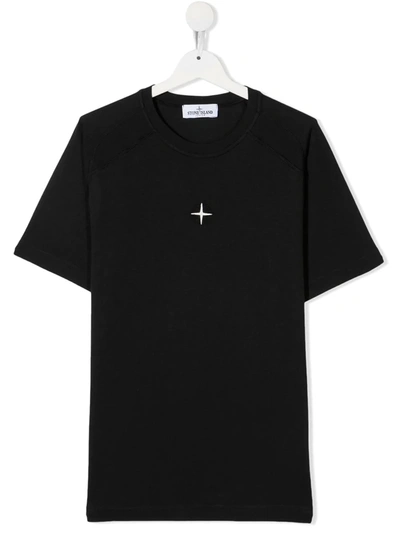 Stone Island Junior Teen Logo-detail Short-sleeved T-shirt In Black