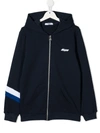 MSGM TEEN LOGO-PRINT ZIP-UP HOODIE