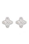 CZ BY KENNETH JAY LANE CZ PAVE CLOVER STUD EARRINGS,848179088548
