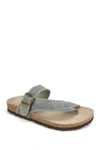 White Mountain Footwear Carly Leather Footbed Sandal In Ltblue