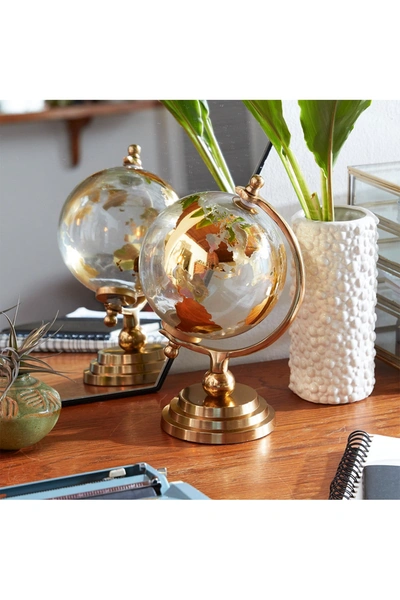 Cosmoliving By Cosmopolitan Modern Gold Glass & Aluminum Globe Decor