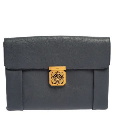 Pre-owned Chloé Blue Leather Elsie Clutch