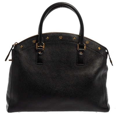 Pre-owned Mcm Black Leather Dome Satchel