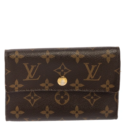 Pre-owned Louis Vuitton Monogram Canvas Alexandra Wallet In Brown