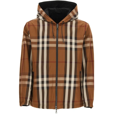 Pre-owned Burberry Dark Brown/brown Reversible Hooded Jacket Size Xxl