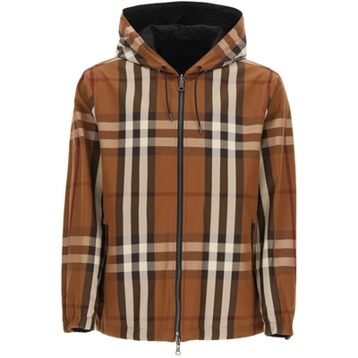 Pre-owned Burberry Dark Brown/brown Reversible Hooded Jacket Size Xl