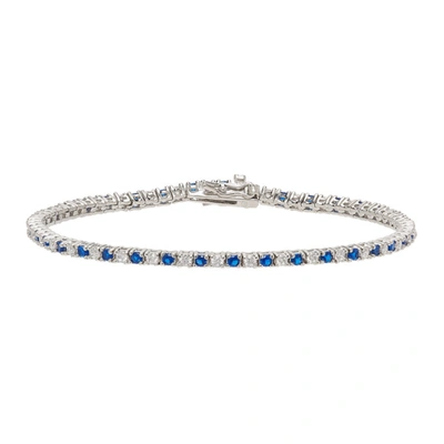 Hatton Labs Ssense Exclusive Navy & White Tennis Bracelet In Blue/white