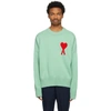 Ami Alexandre Mattiussi Ssense Exclusive Green Oversize Ami De Cœur Sweater