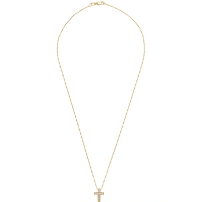 Dsquared2 Jesus Crystal Chain Necklace In Gold