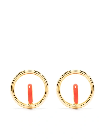 Charlotte Chesnais Saturn Blow Medium Earrings In Gold