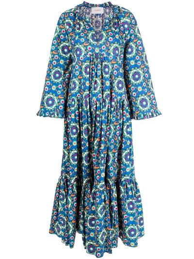 La Doublej Dove Tiered Shirt Dress In Kaleidoscope Bluette