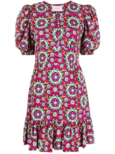 La Doublej Coquette Kaleidoscope-print Dress In Kaleidoscope Fuxia