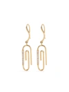 AURELIE BIDERMANN 18KT YELLOW GOLD PAPERCLIP DIAMOND EARRINGS