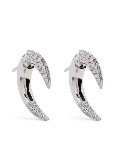 Shaun Leane 18kt White Gold Small Talon Diamond Earrings In Silver