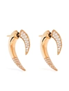 SHAUN LEANE 18KT ROSE GOLD TALON DIAMOND EARRINGS