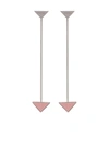 Prada Enamel Triangle Sterling Silver Chain Drop Earrings