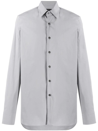 Prada Classic Collar Shirt In Grey
