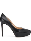 Gianvito Rossi 115mm Dasha Leather Platform Pumps In Black