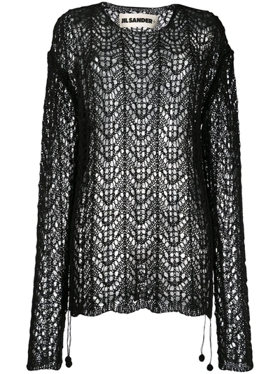 Jil Sander Semi-transparent Sweater In Black