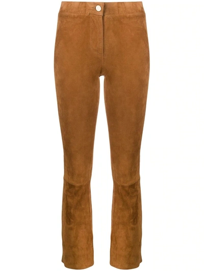 Arma Cigar Brown Cropped Suede Trousers - Atterley