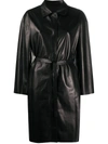 SALVATORE SANTORO LEATHER MIDI COAT