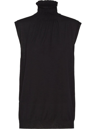 Prada Knitted Tank Top In Black